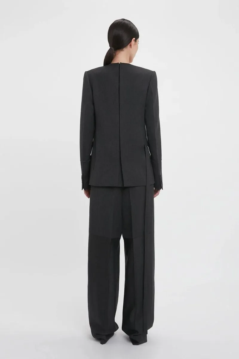 Shrunken Collarless Jacket