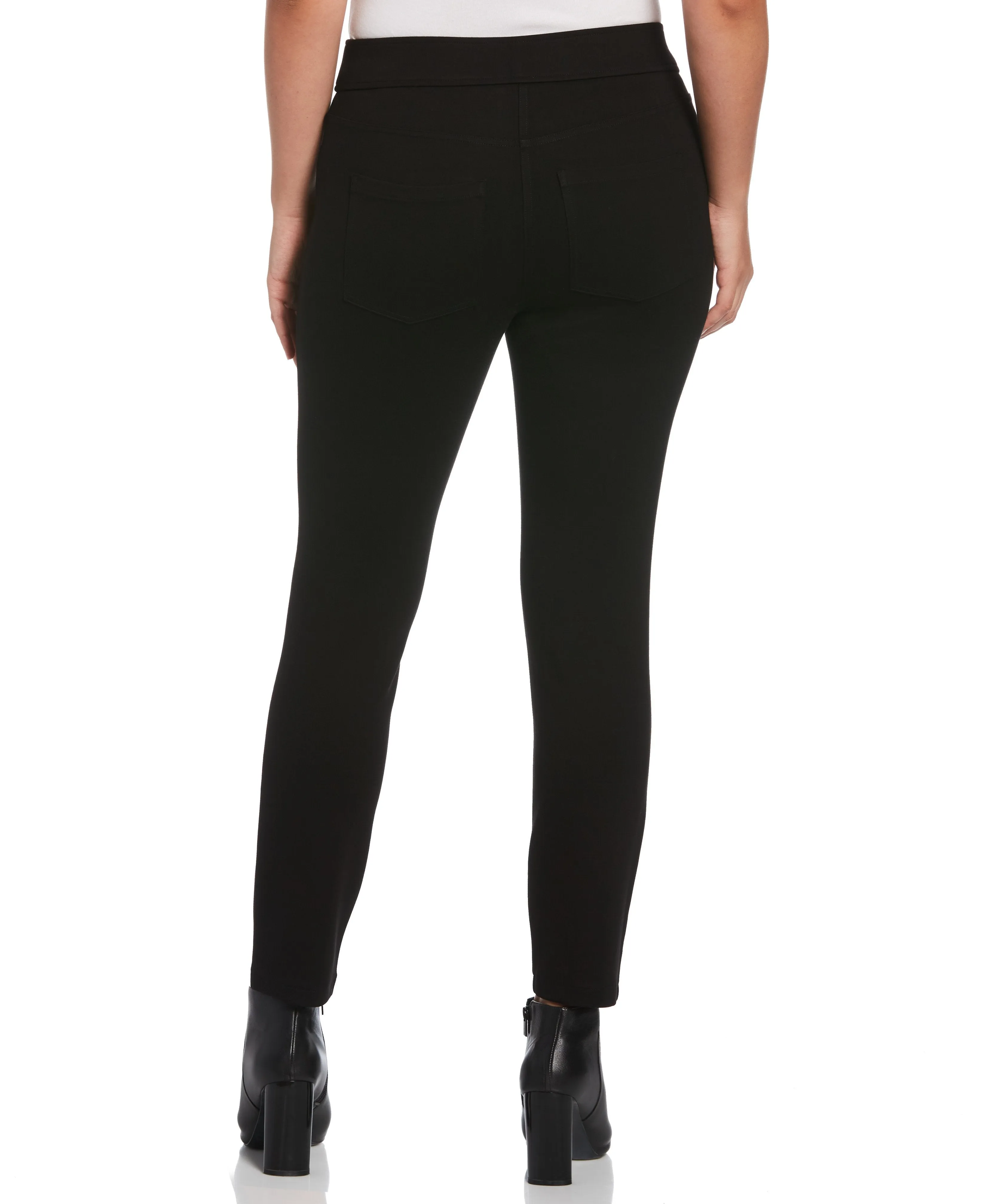 Solid Ponte Pull-On 5-Pocket Pant