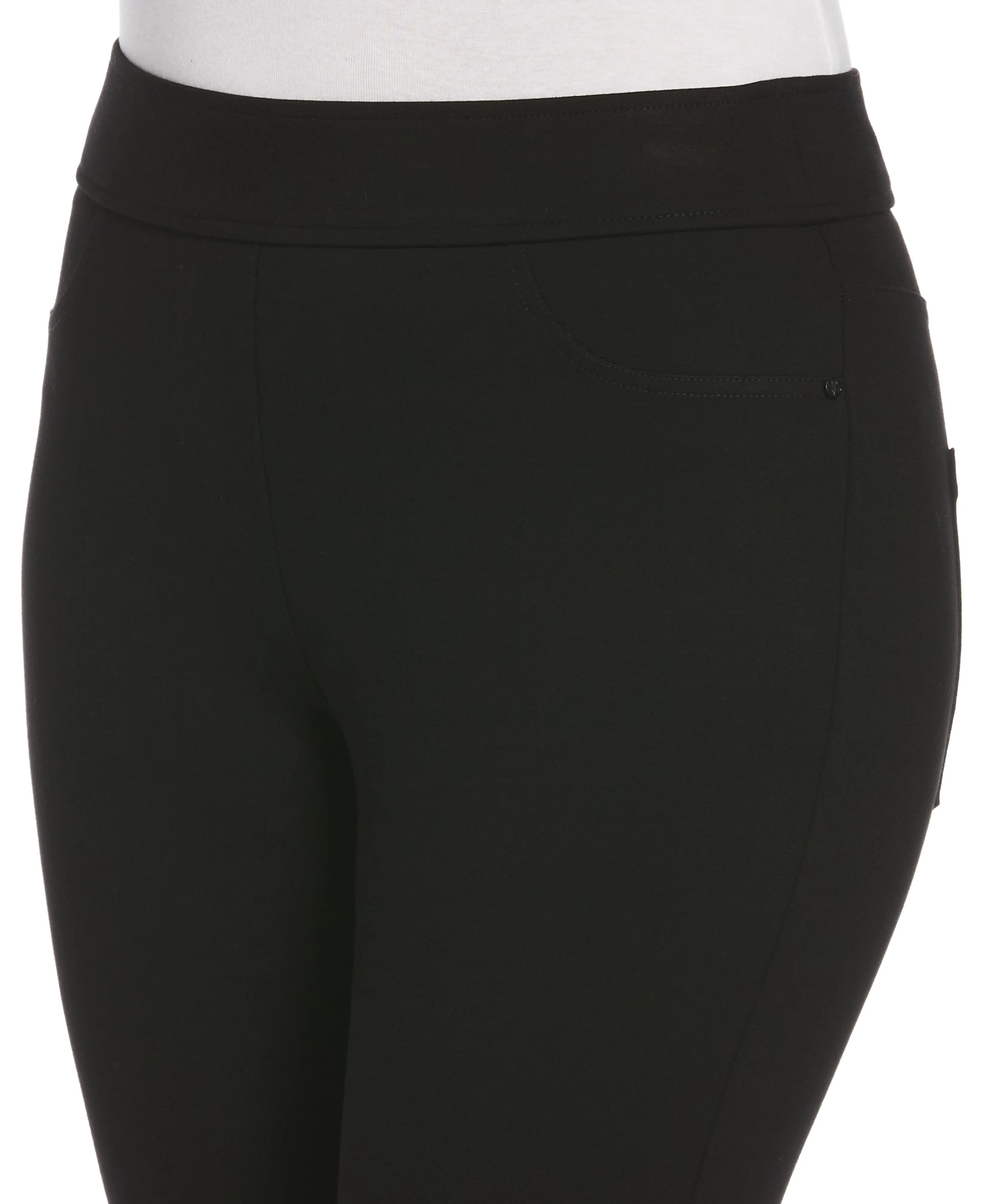 Solid Ponte Pull-On 5-Pocket Pant