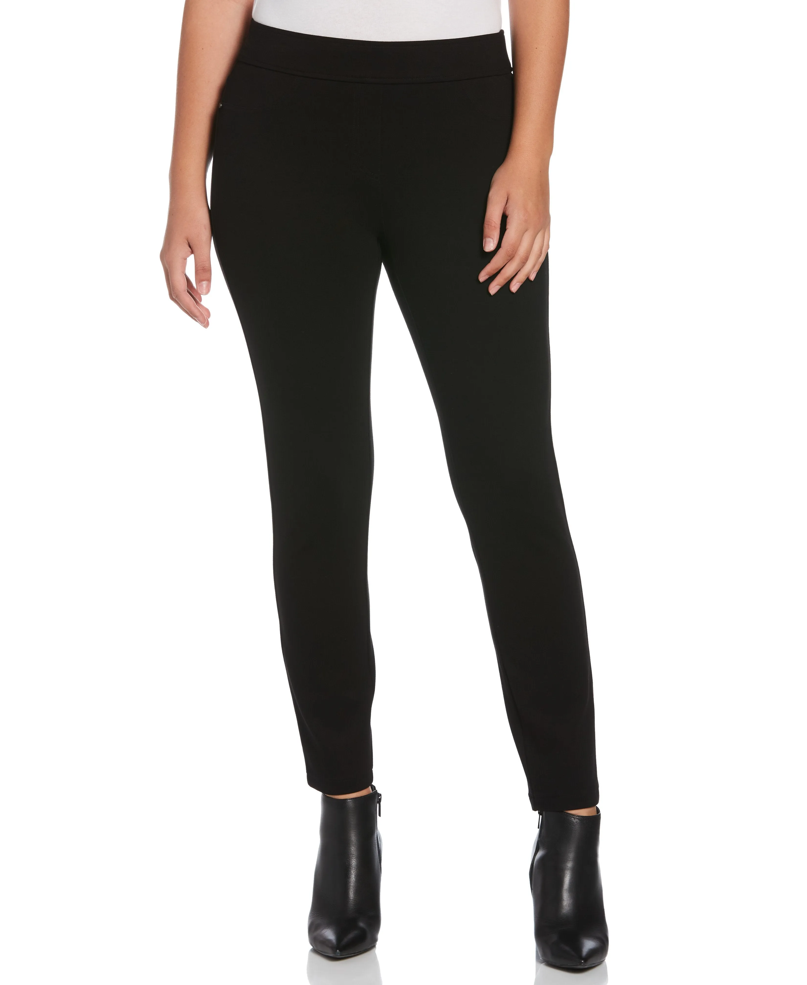 Solid Ponte Pull-On 5-Pocket Pant