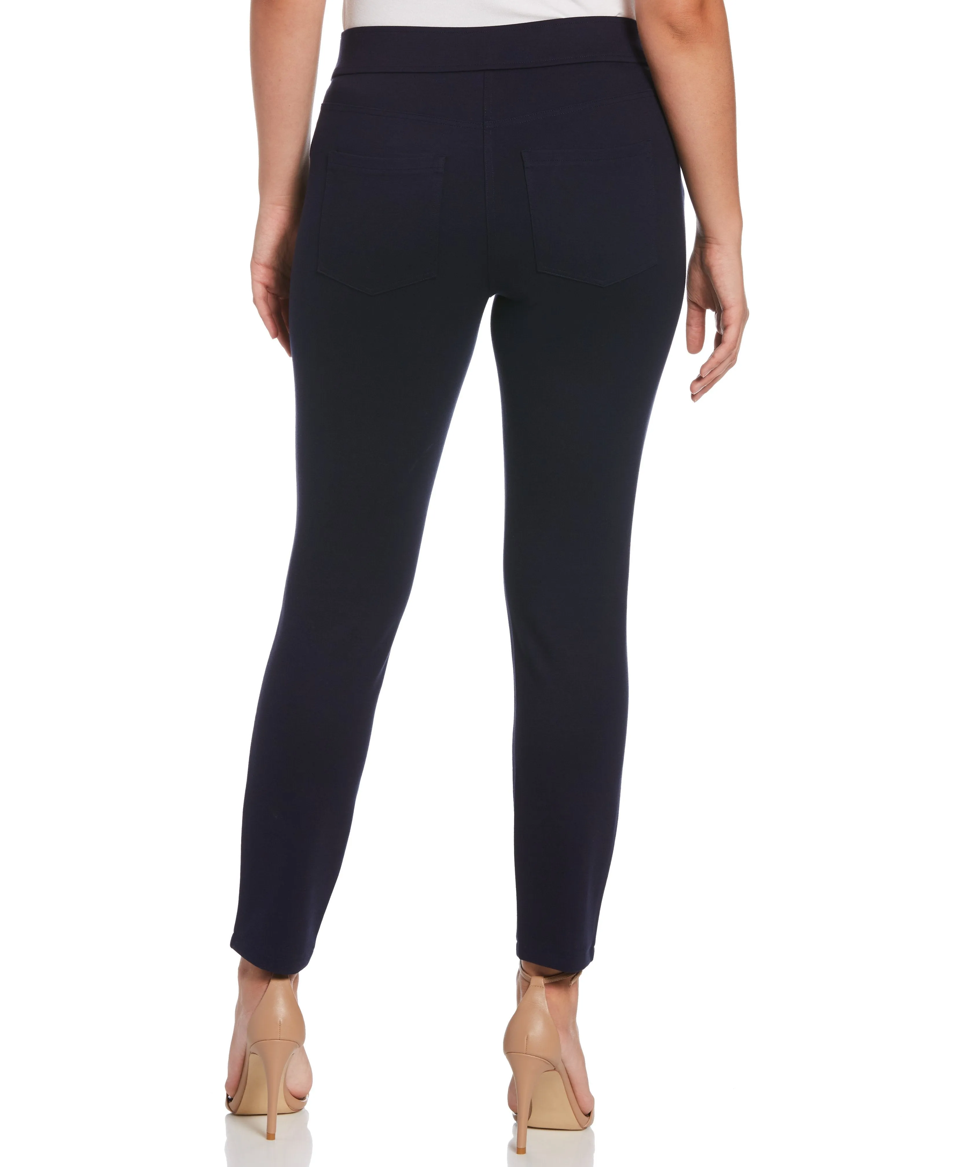 Solid Ponte Pull-On 5-Pocket Pant