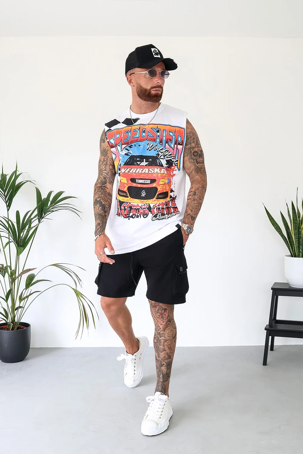 Speedster Sleeveless Tee - White