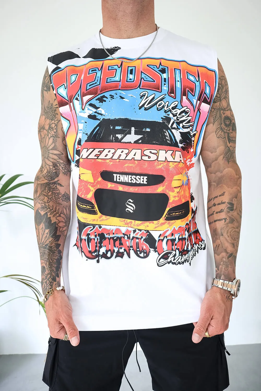 Speedster Sleeveless Tee - White