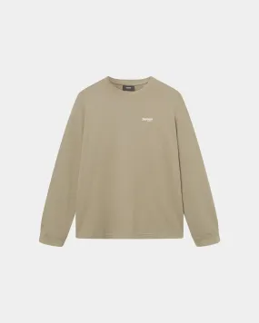 Womens Long Sleeve Waffle Texture Sports Tee in Sand Color