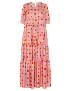Stella Pink Dahlia Silk Maxi Dress