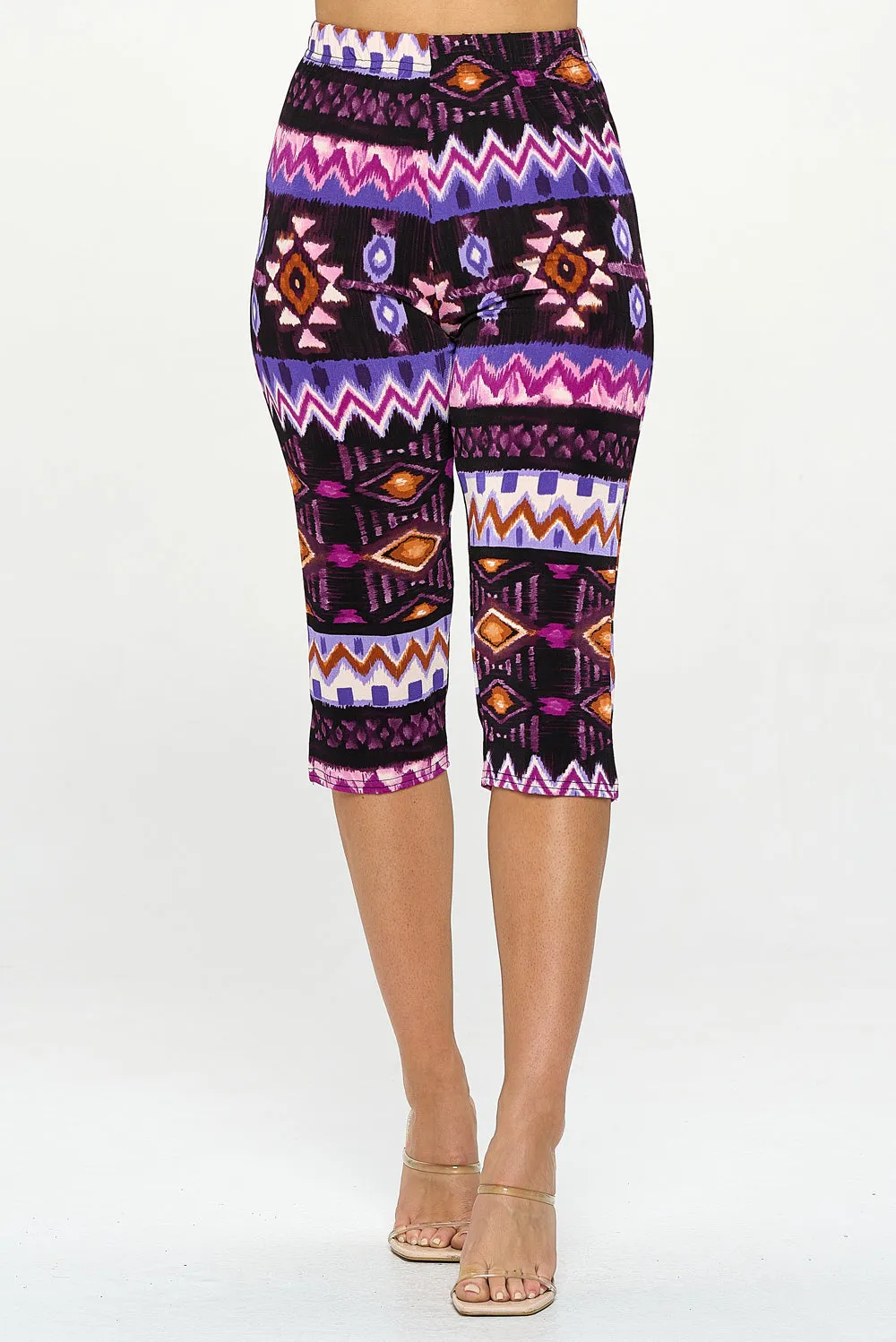 Stretchy Tank Capri Pant Set Print-9002BN-TRP1-W407