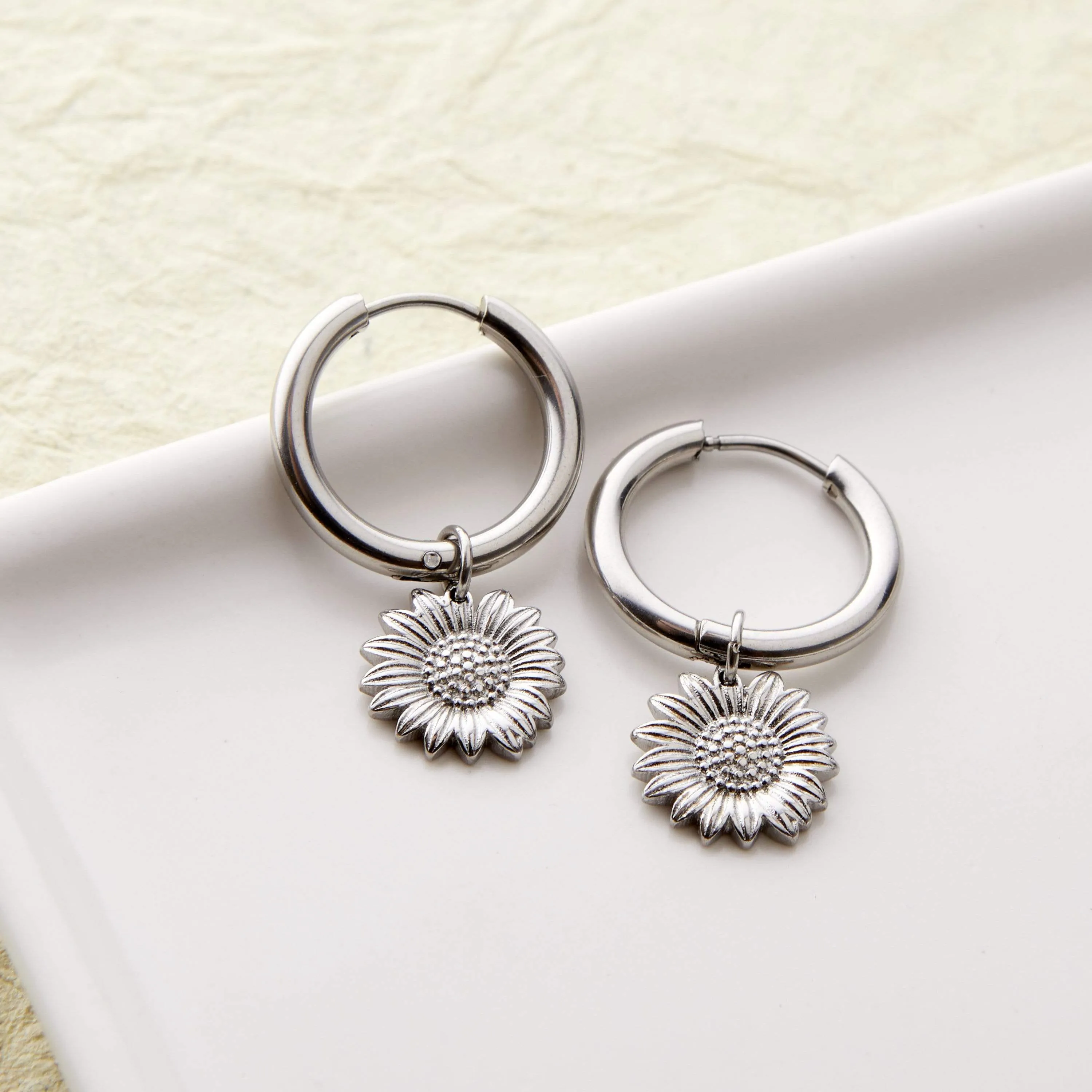 Sunflower Mini-Hoop Earrings