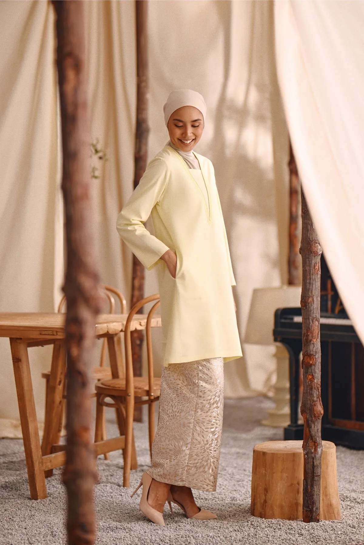 The Bayu Women Jacquard Skirt - Spring Sand