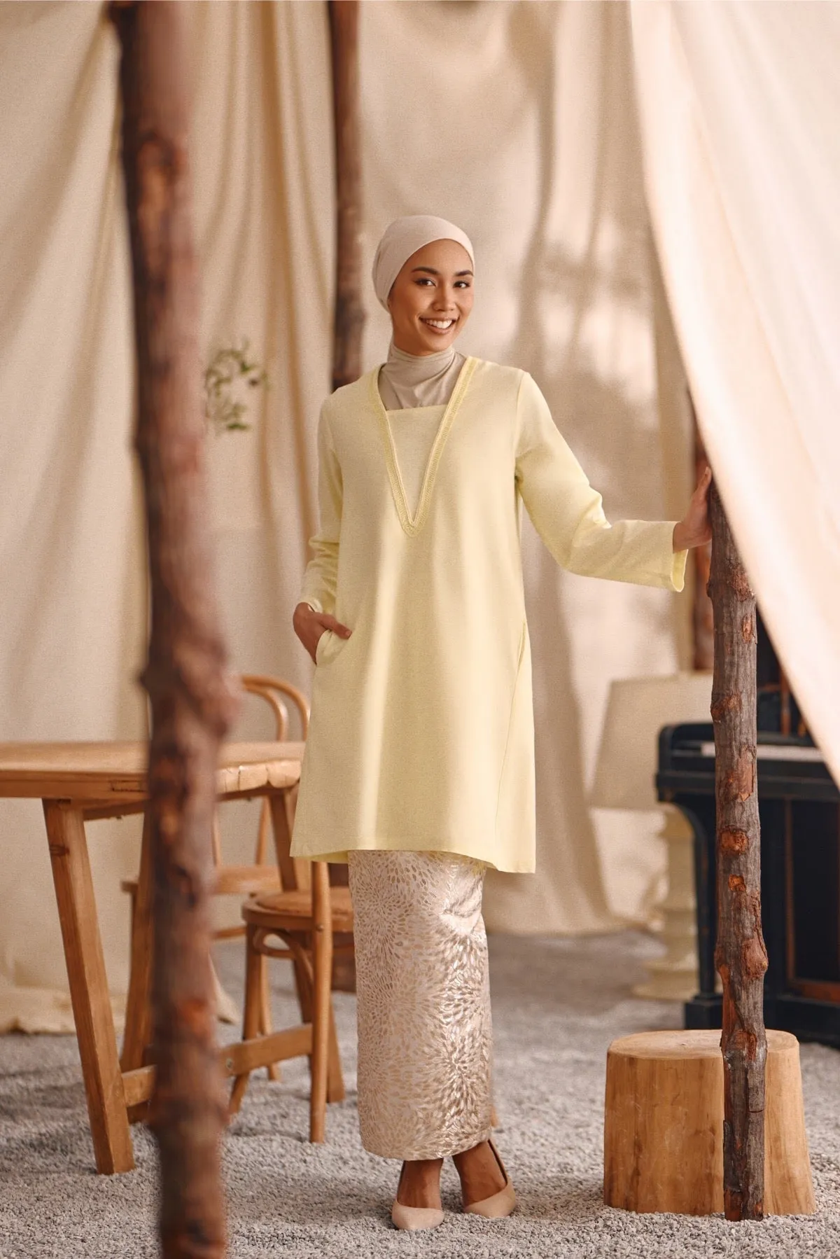 The Bayu Women Jacquard Skirt - Spring Sand