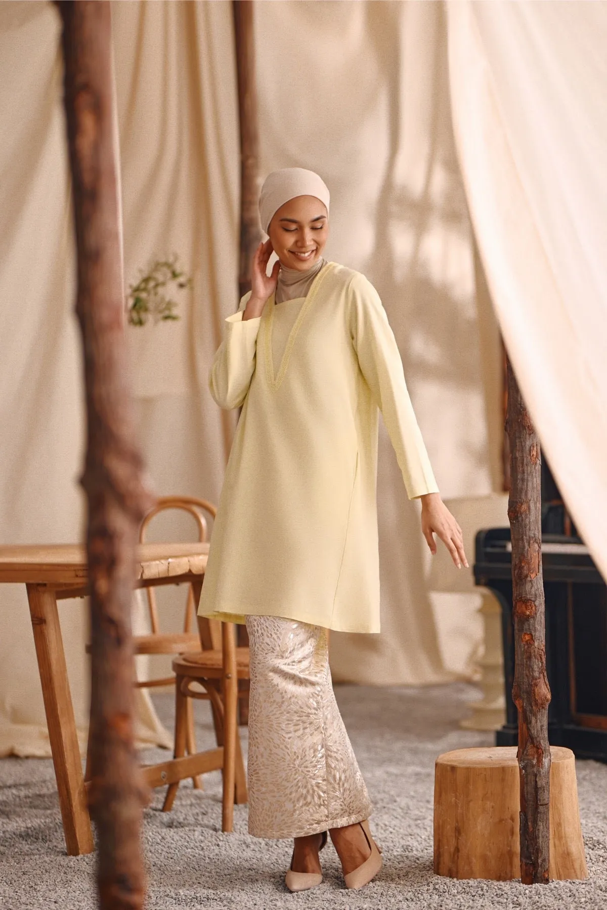 The Bayu Women Jacquard Skirt - Spring Sand