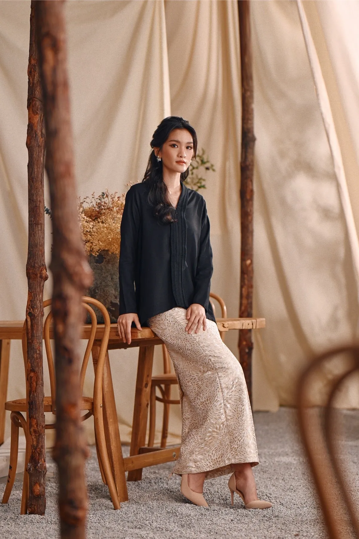 The Bayu Women Jacquard Skirt - Spring Sand