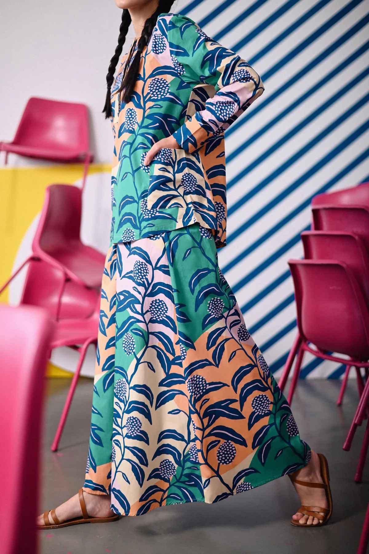 The Dulu Kita Women Flare Skirt - Dandelions
