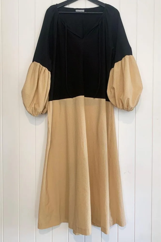 The Lisbon Dress BLACK/CREAM by Milk & Thistle