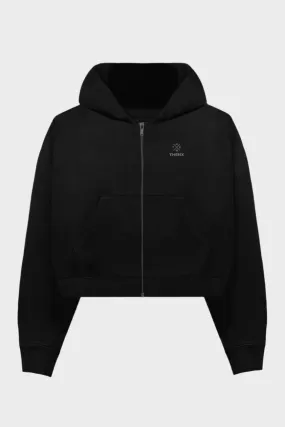 Thenx Cropped Hoodie - Black