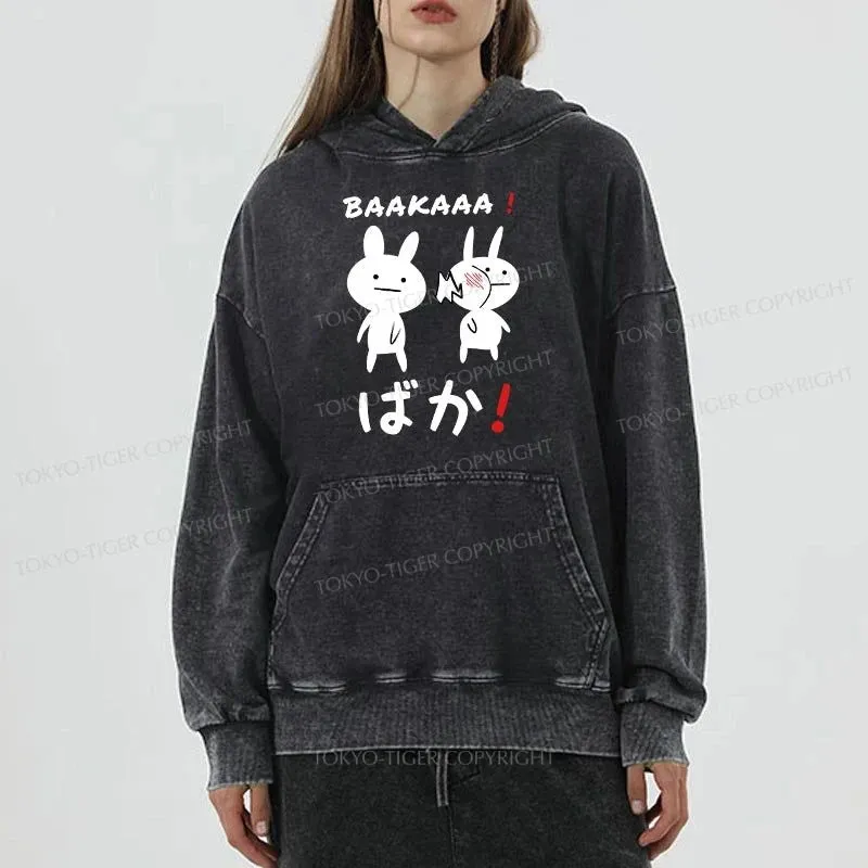 Tokyo-Tiger Anime Baka Manga Slap Washed Hoodie