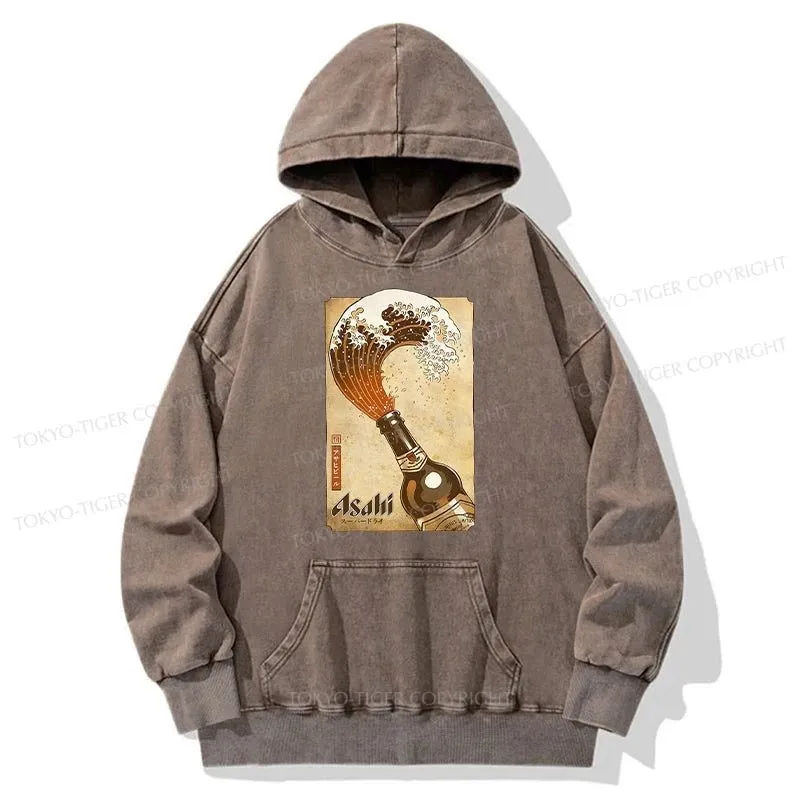 Tokyo-Tiger Asahi Logo Japanese Washed Hoodie