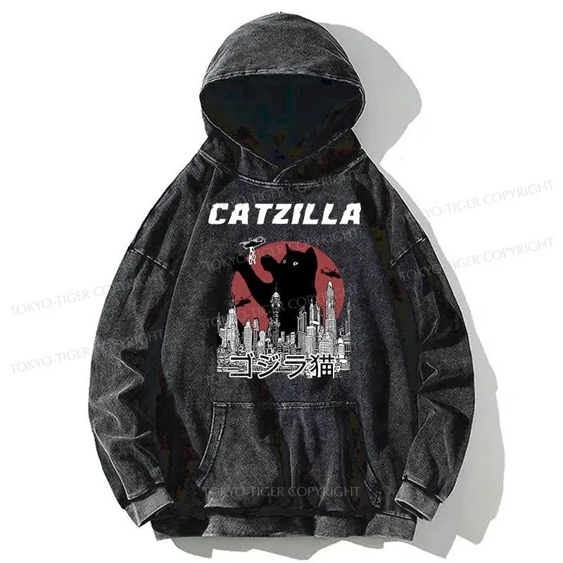 Tokyo-Tiger Catzilla Vintage Washed Hoodie
