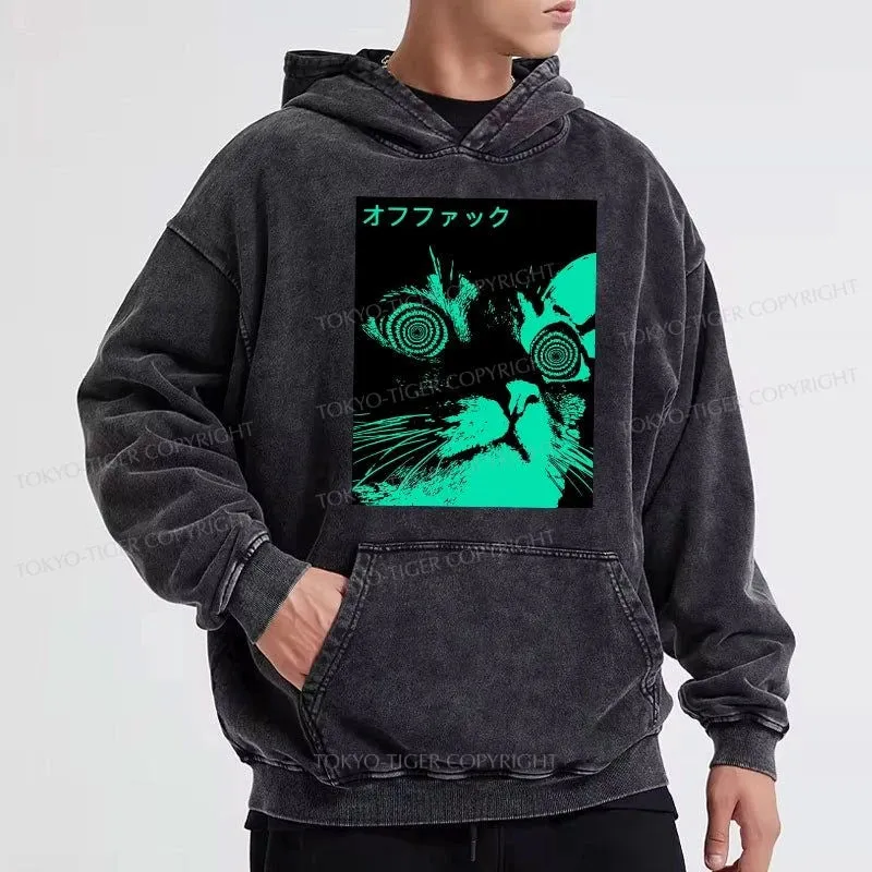 Tokyo-Tiger Cool Cat Japanese Washed Hoodie