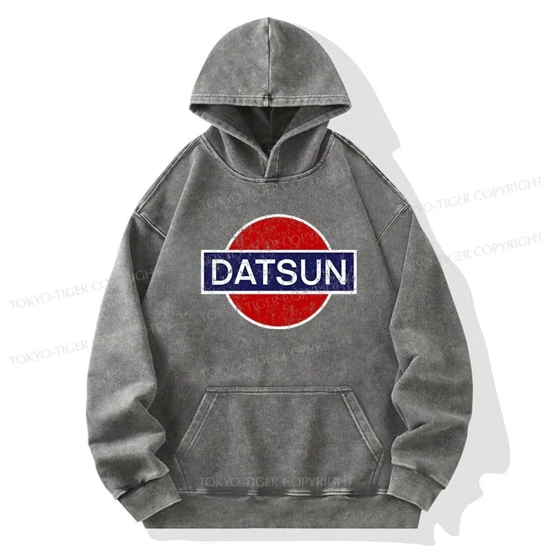 Tokyo-Tiger Datsun Vintage Car Washed Hoodie