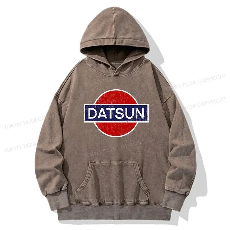 Tokyo-Tiger Datsun Vintage Car Washed Hoodie