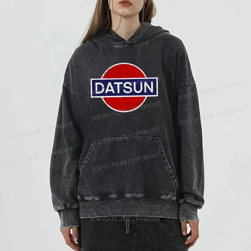 Tokyo-Tiger Datsun Vintage Car Washed Hoodie