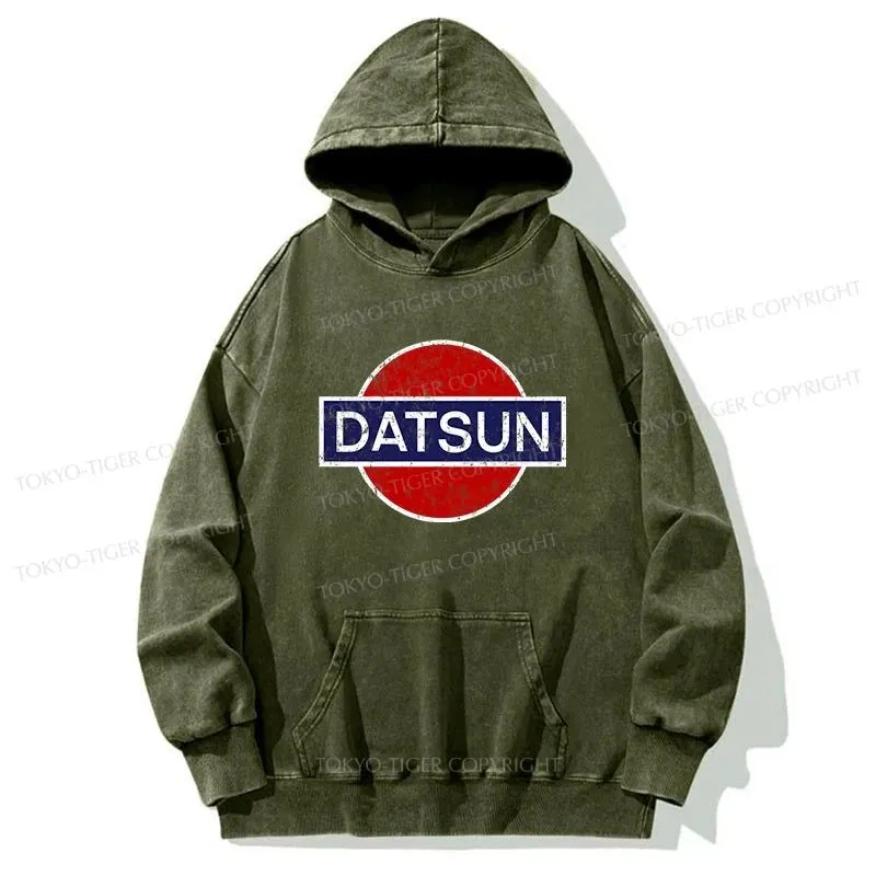 Tokyo-Tiger Datsun Vintage Car Washed Hoodie