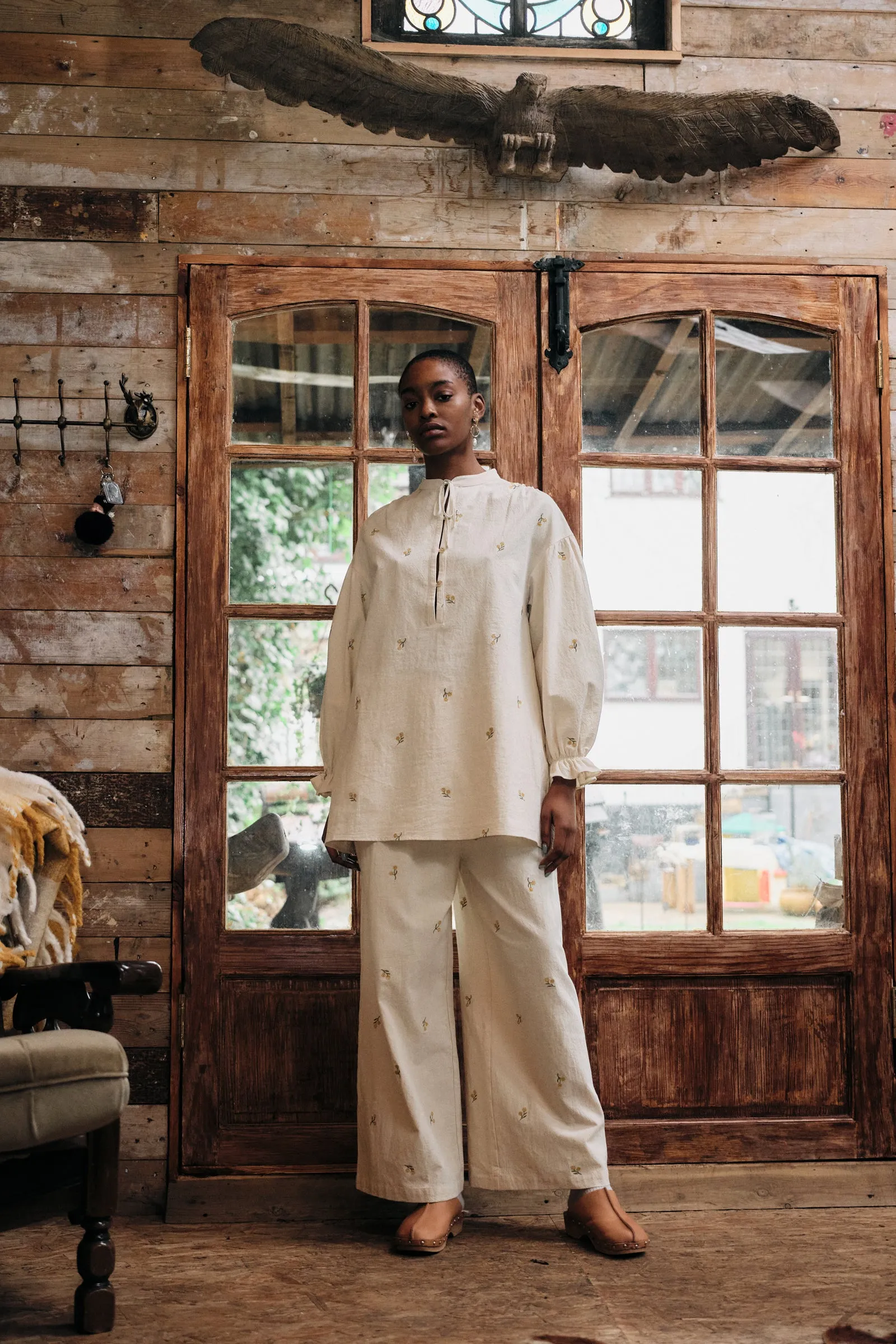 Tupelo Trouser Buttercup Embroidery