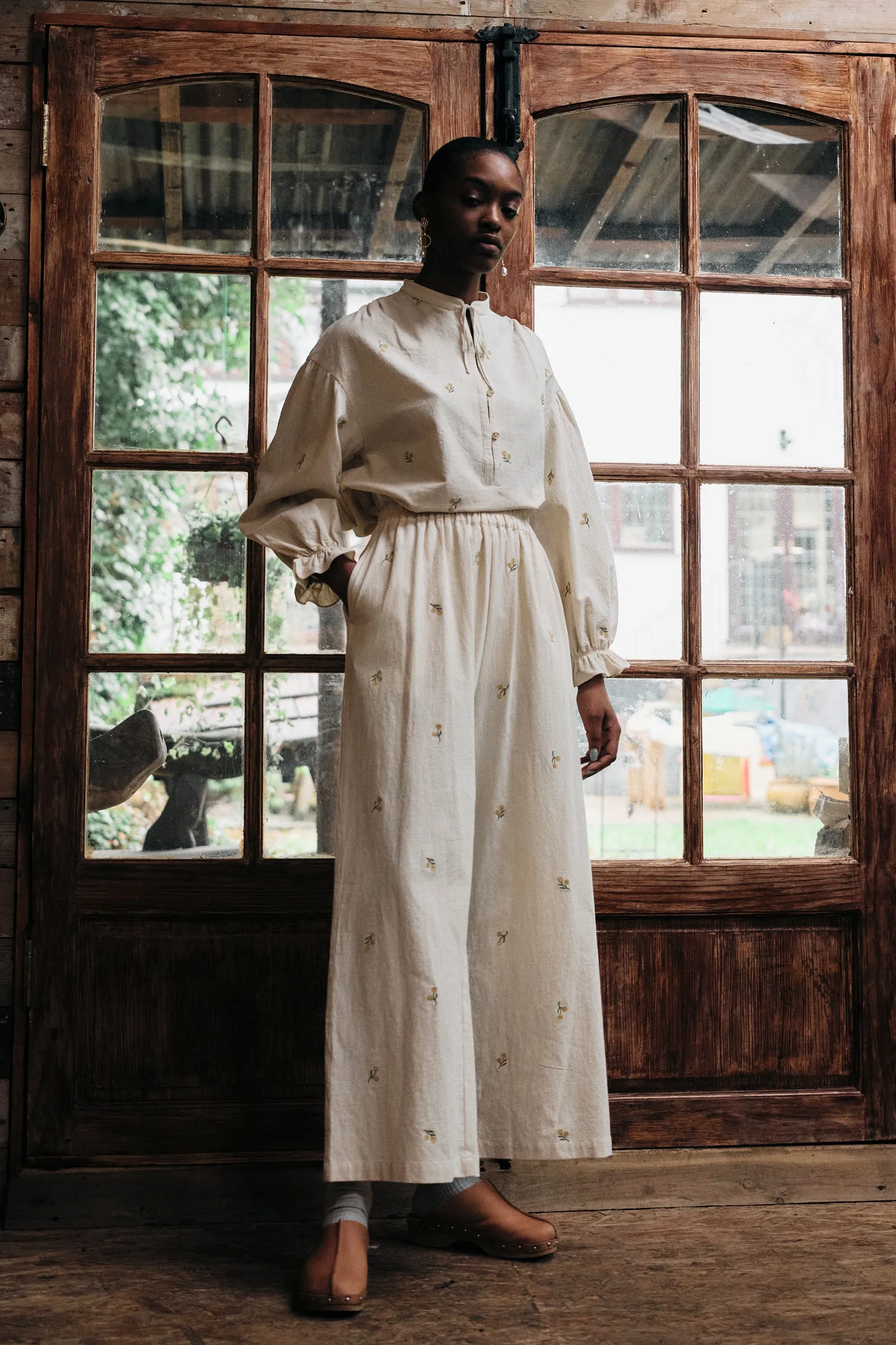 Tupelo Trouser Buttercup Embroidery