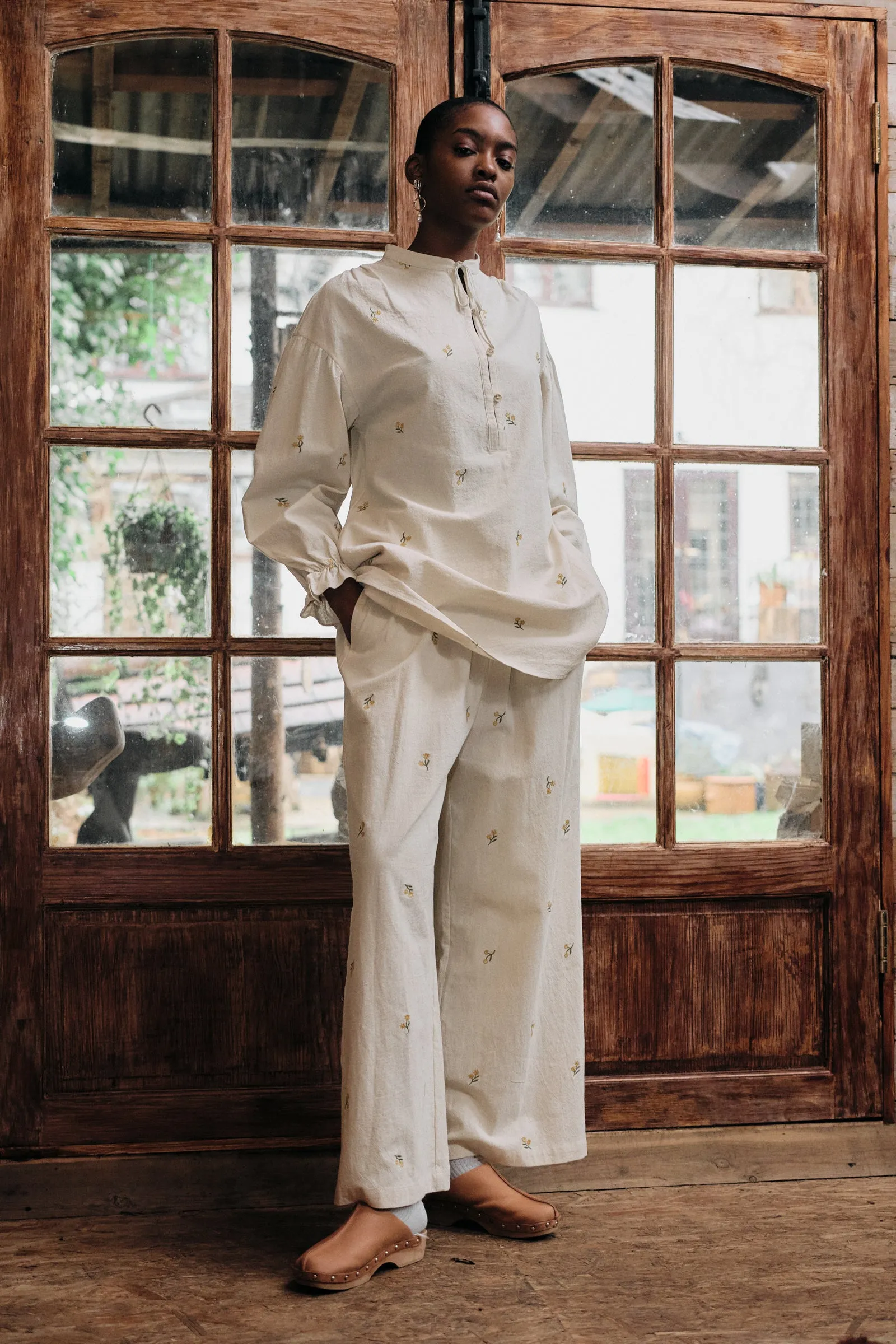 Tupelo Trouser Buttercup Embroidery