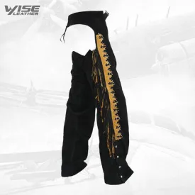 Western Leather Indian Chaps Pants for Carnival and Fasching