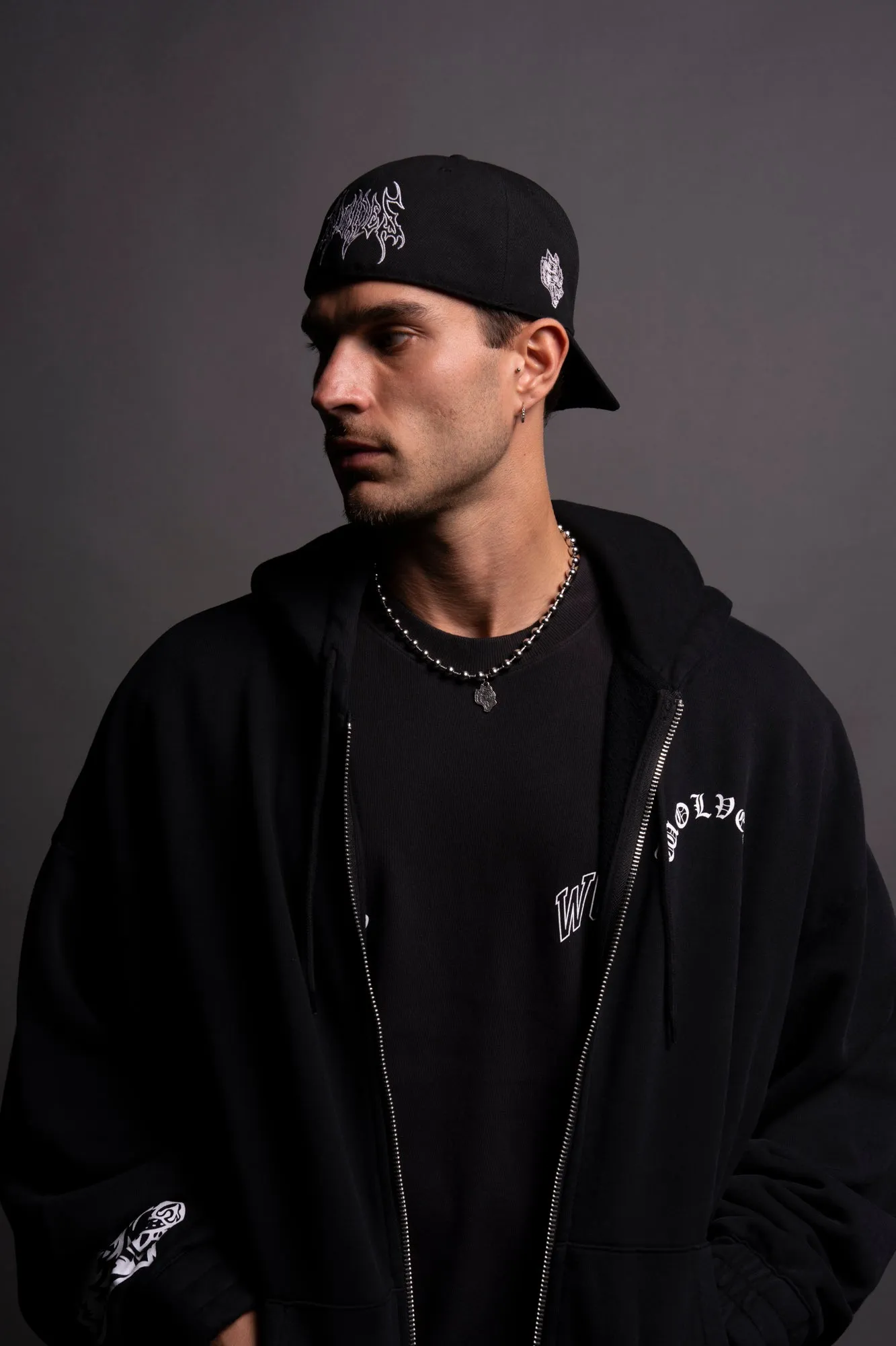 Wolf Chopper "Chambers" Zip Hoodie in Black