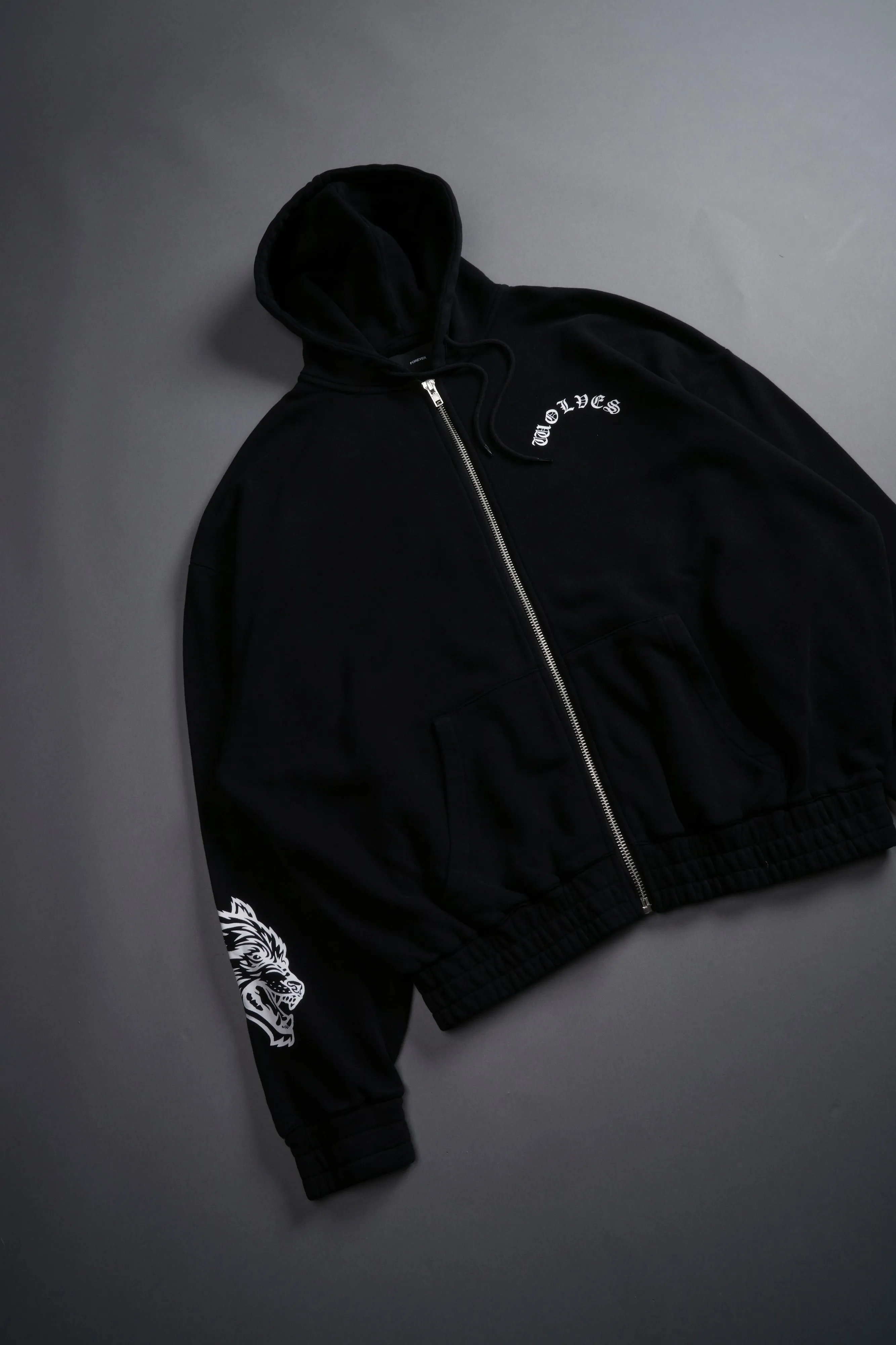 Wolf Chopper "Chambers" Zip Hoodie in Black