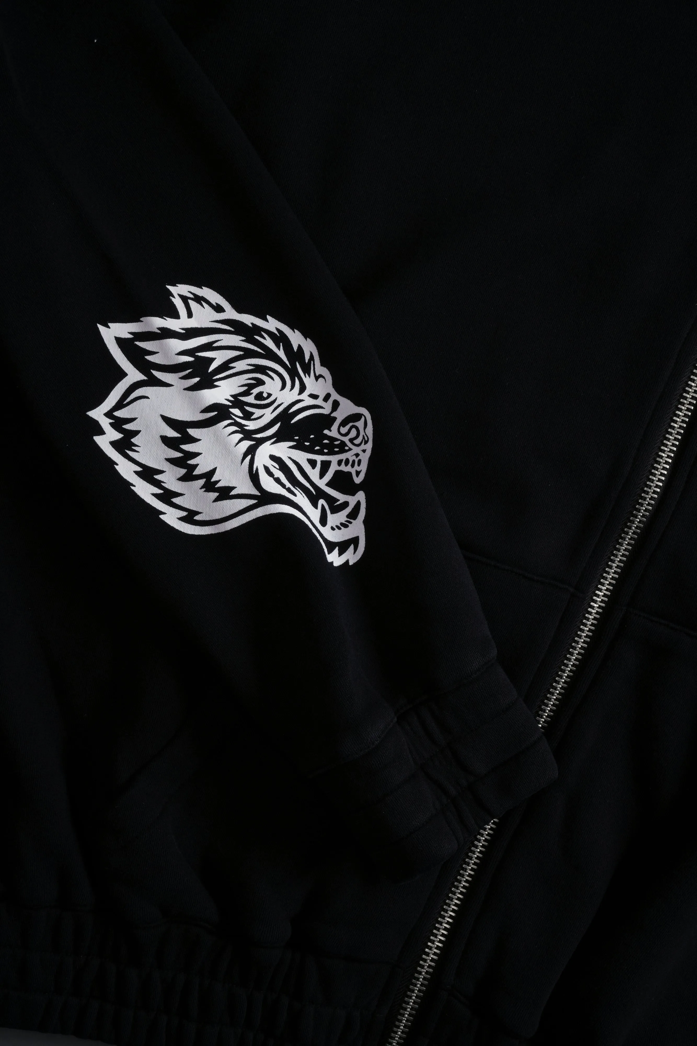 Wolf Chopper "Chambers" Zip Hoodie in Black