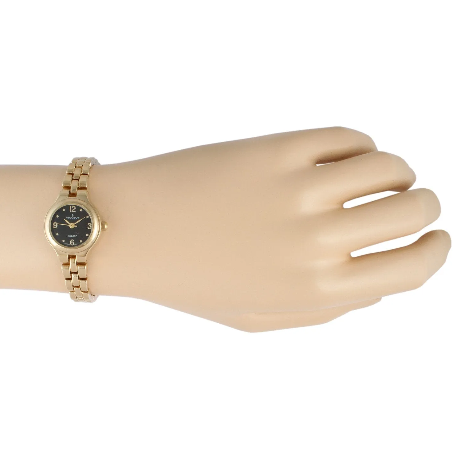 Women's 22mm Gold Dial Round Self-Adjust Link Bracelet Watch