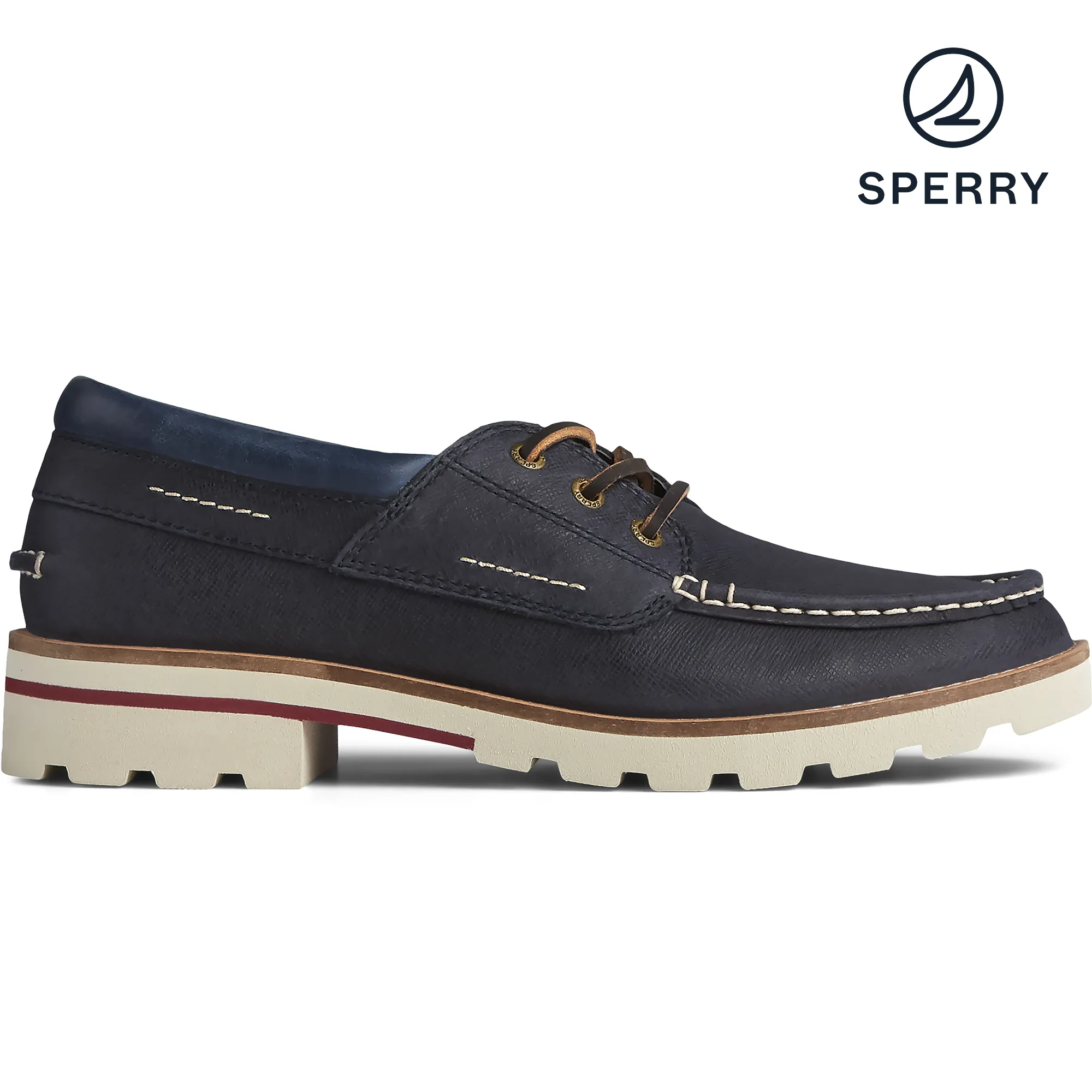 Women's Authentic Original Lug Moc Toe Galway Leather Dress Blues Boat Shoe (STS85607)