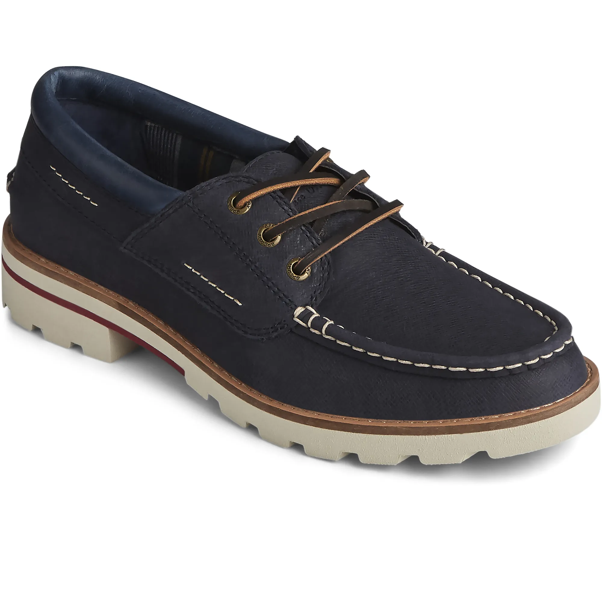 Women's Authentic Original Lug Moc Toe Galway Leather Dress Blues Boat Shoe (STS85607)