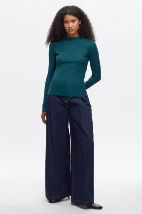 Women's Nile Rib Longsleeve in Dark Teal