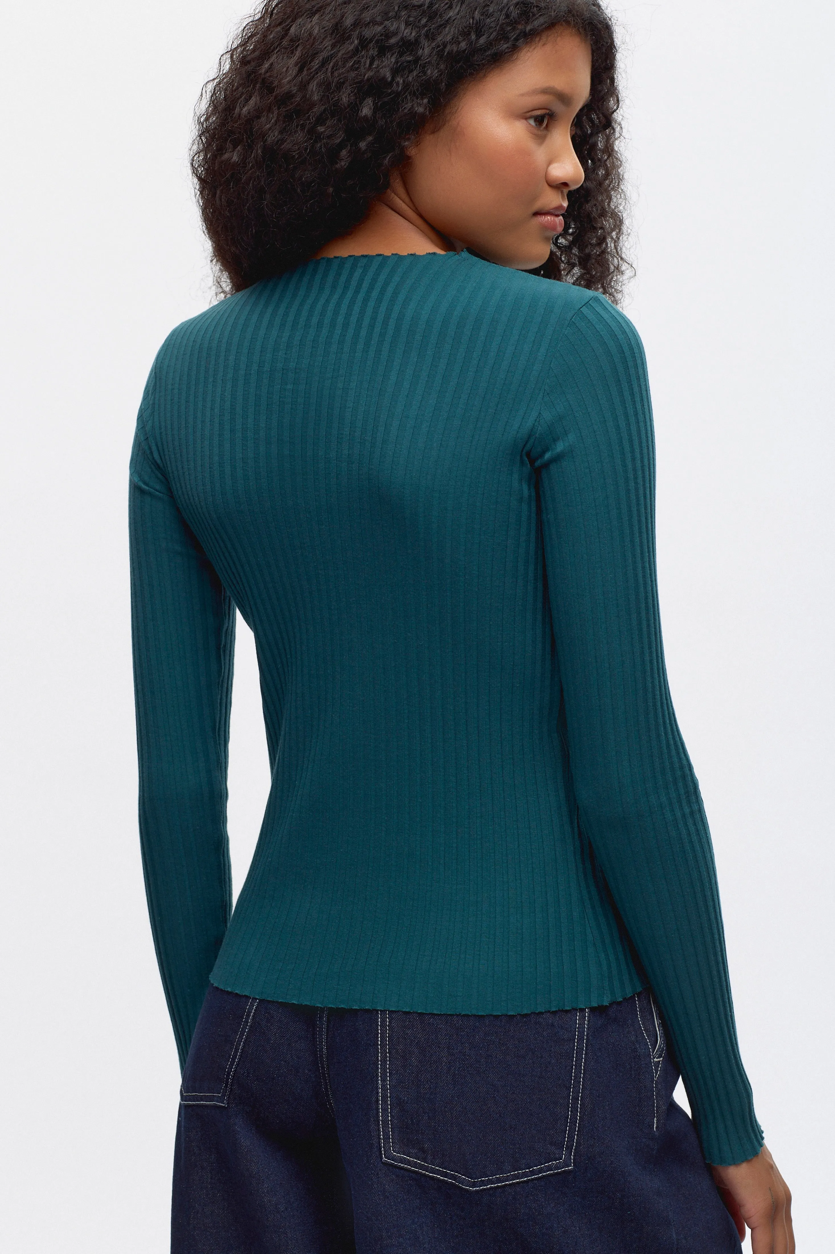 Women's Nile Rib Longsleeve in Dark Teal