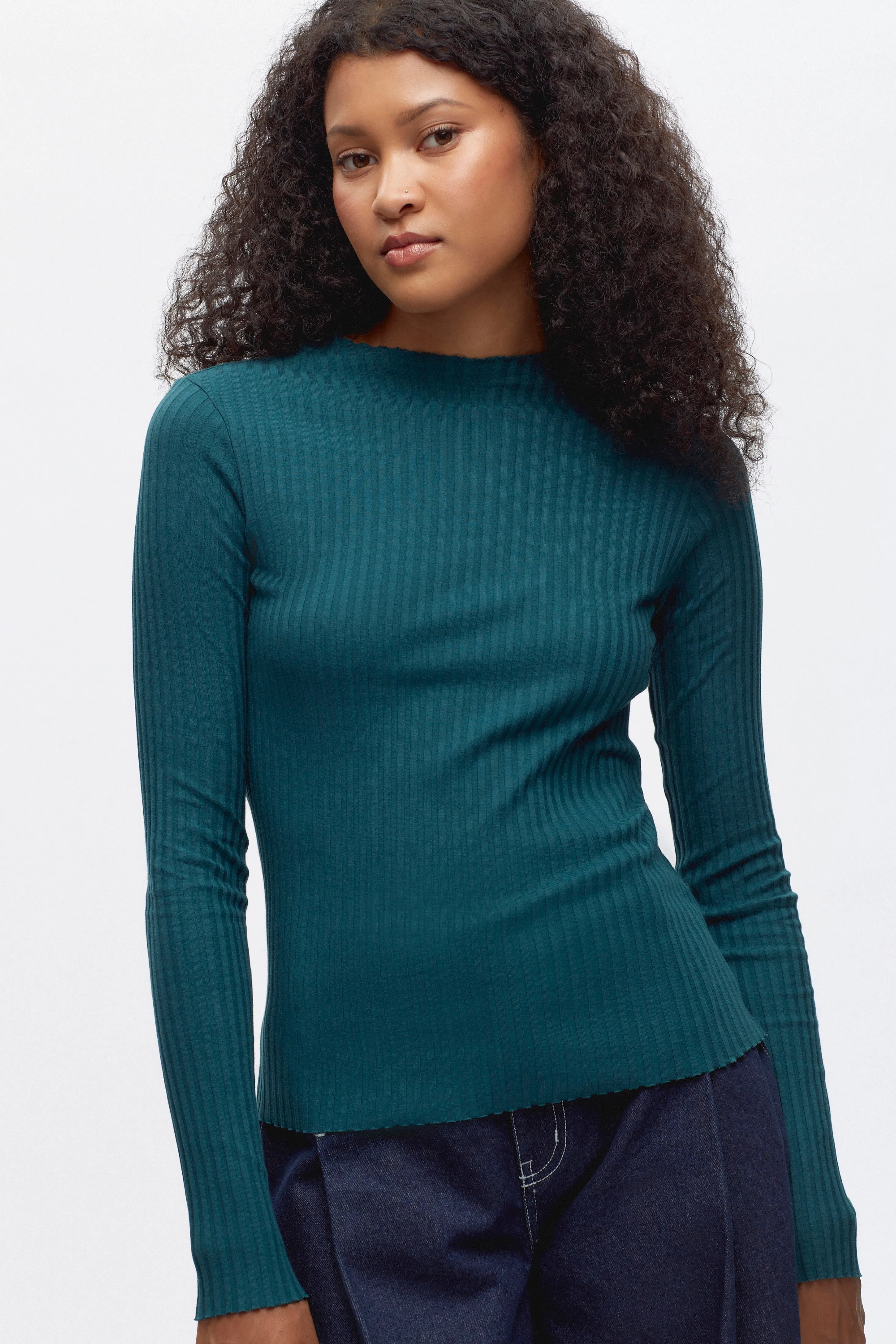 Women's Nile Rib Longsleeve in Dark Teal