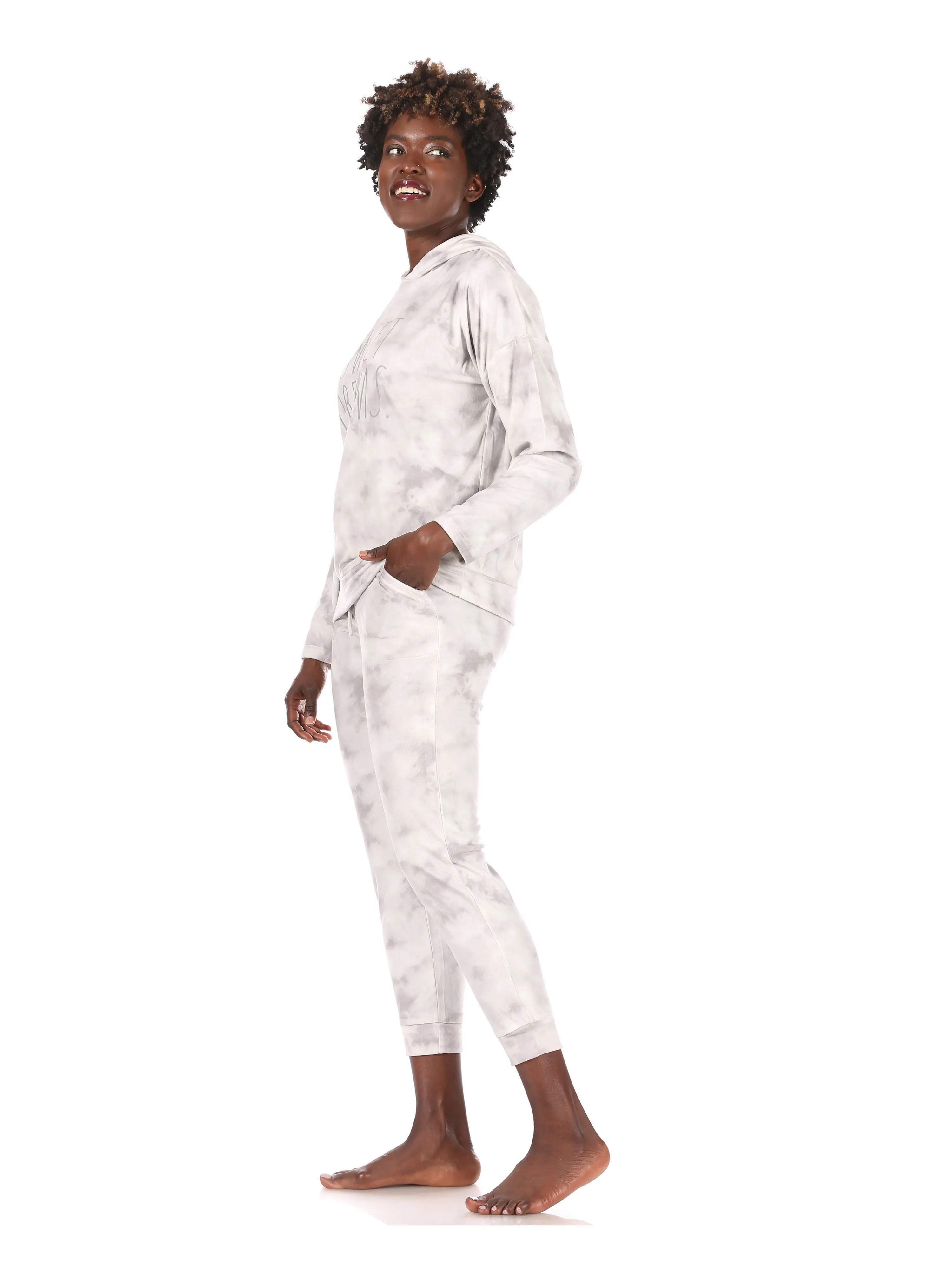 Women's "SWEET DREAMS" Hoodie and Drawstring Jogger Lounge Set