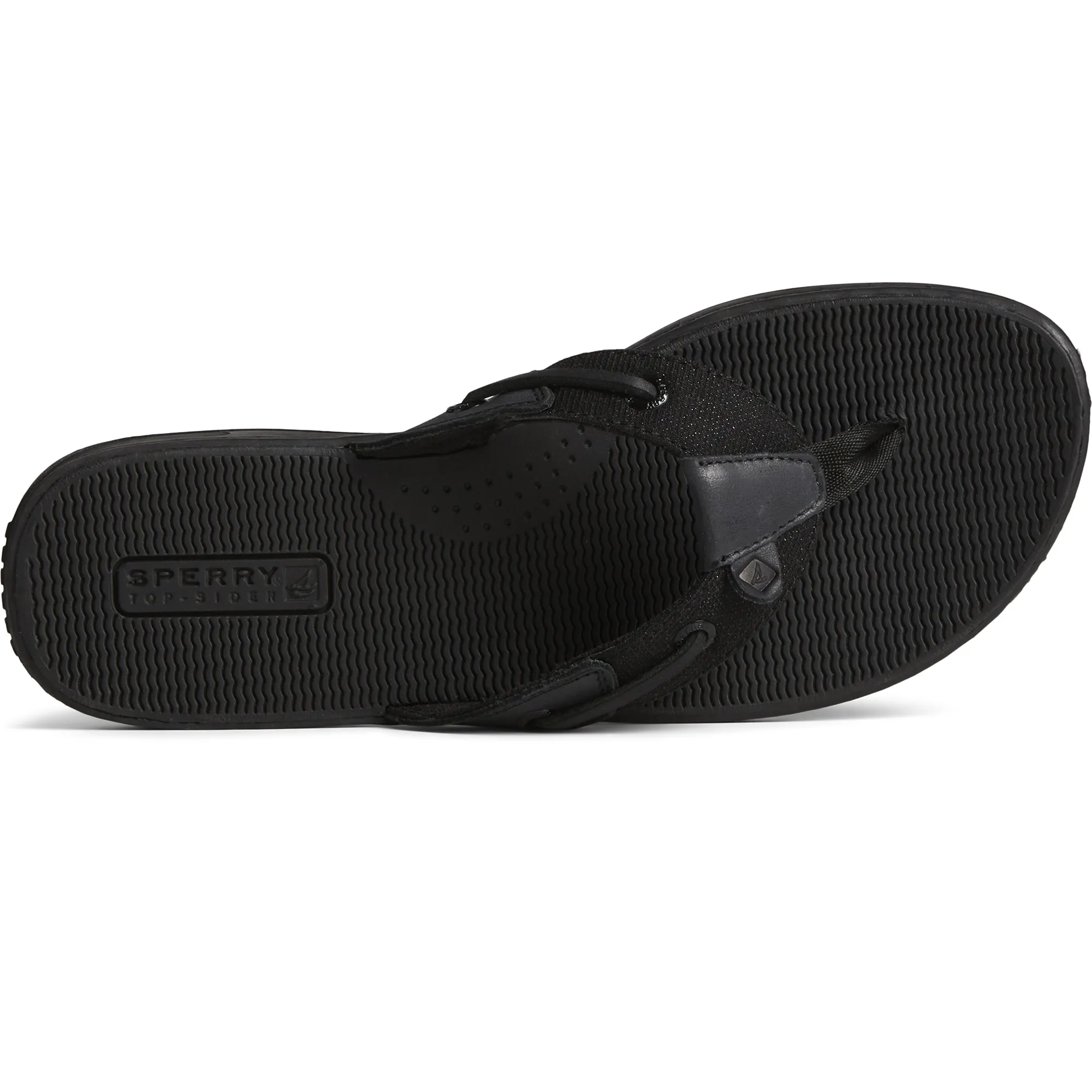 Women's Seafish Iridescent Sparkle Flip Flop - Black (STS88589)