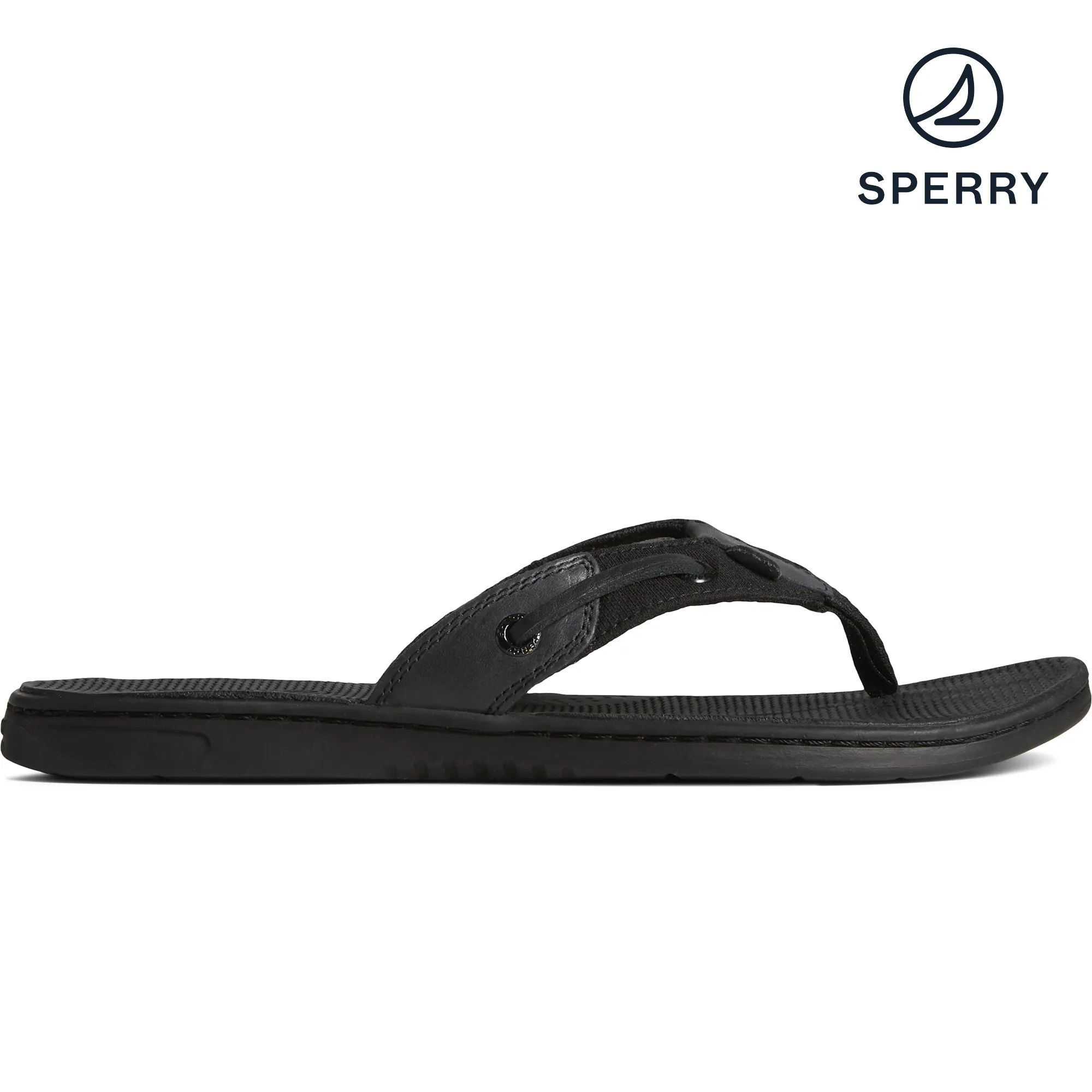 Women's Seafish Iridescent Sparkle Flip Flop - Black (STS88589)